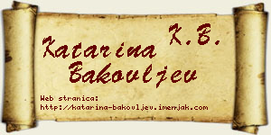 Katarina Bakovljev vizit kartica